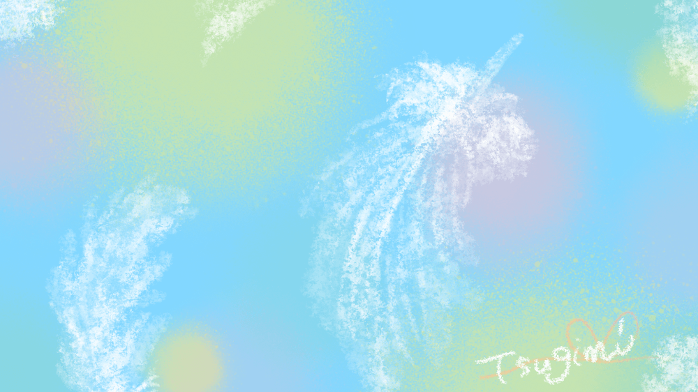 鳥の羽をイメージした暖かな雰囲気のイラスト。