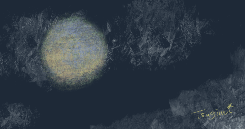 満月をイメージしたイラスト。