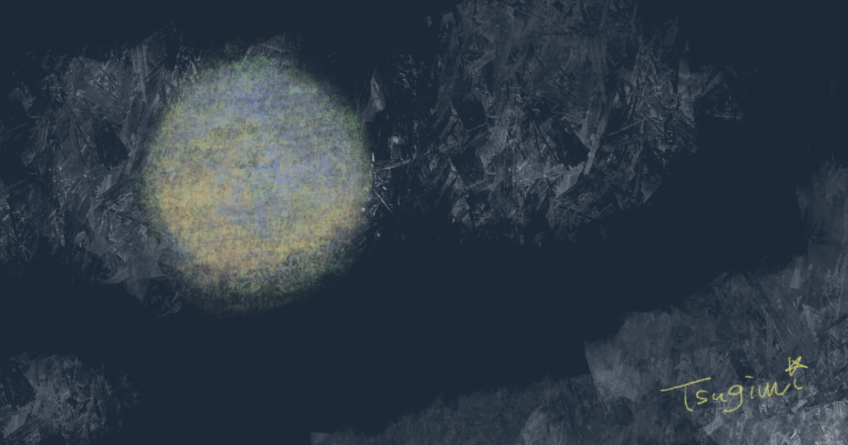 満月をイメージしたイラスト。